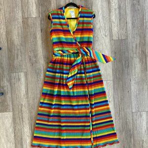 Vintage I. Magnin Rainbow Maxi Dress
